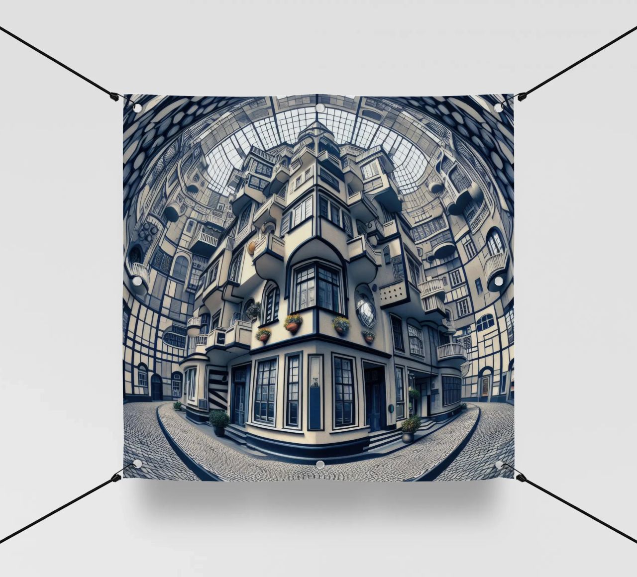 Sphere 006 - Futuristic Atrium With Geometric Architecture telo in pvc da Spheres