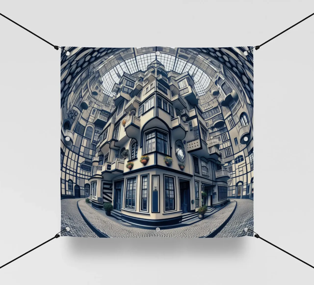 Sphere 006 - Futuristic Atrium With Geometric Architecture telo in pvc da Spheres