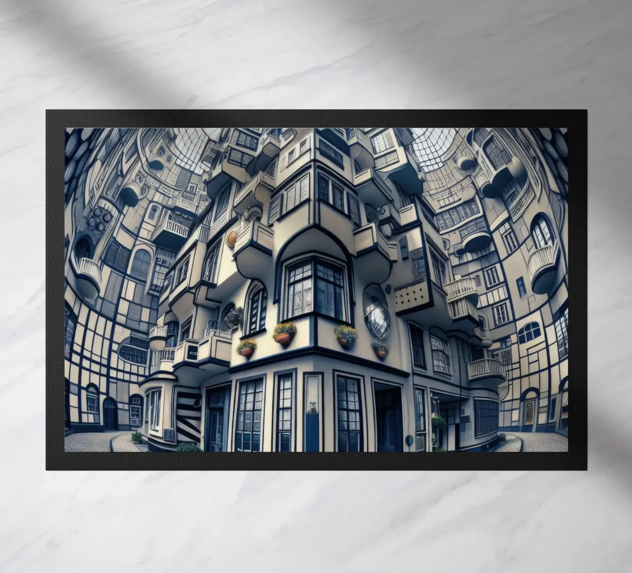 Sphere 006 - Futuristic Atrium With Geometric Architecture Fußmatte von Spheres