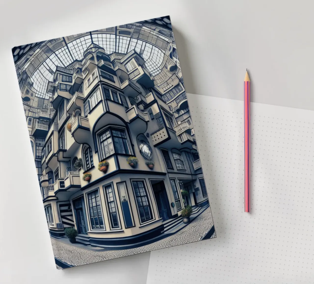 Sphere 006 - Futuristic Atrium With Geometric Architecture notebook by Spheres