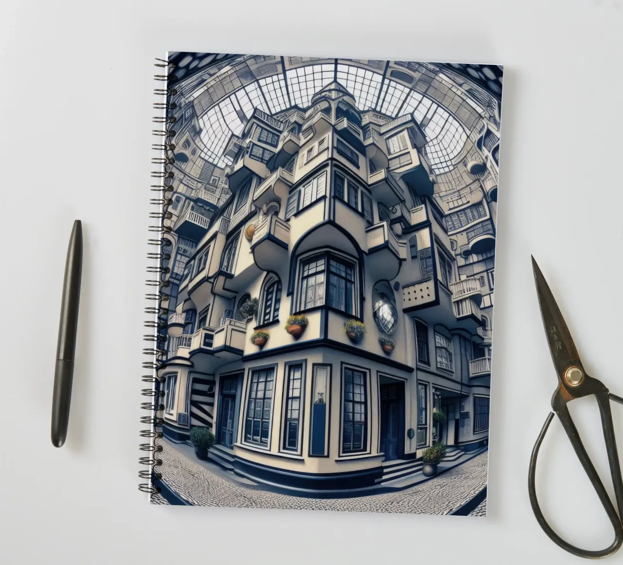 Sphere 006 - Futuristic Atrium With Geometric Architecture diario ad anelli da Spheres