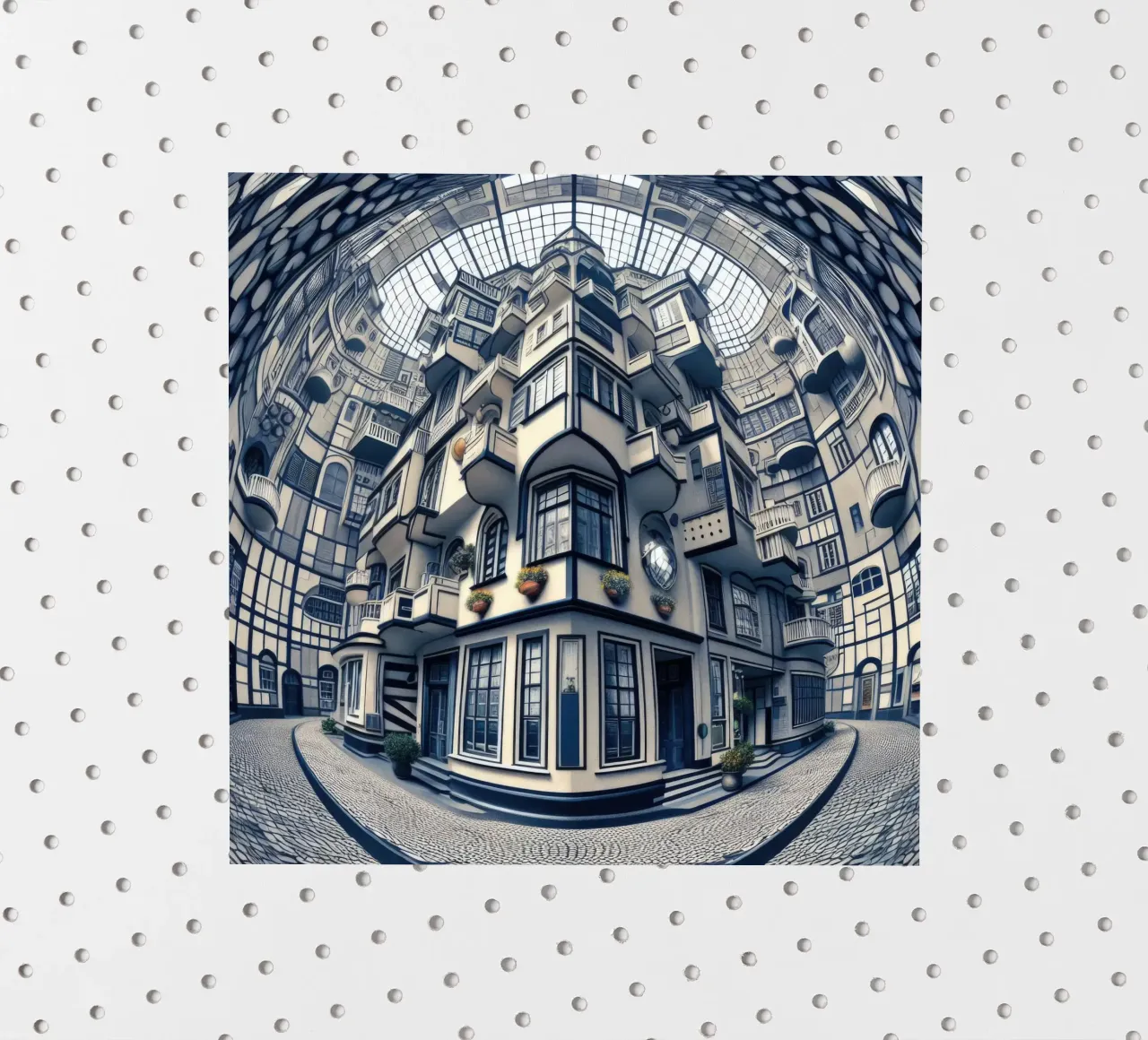 Sphere 006 - Futuristic Atrium With Geometric Architecture Sticker von Spheres