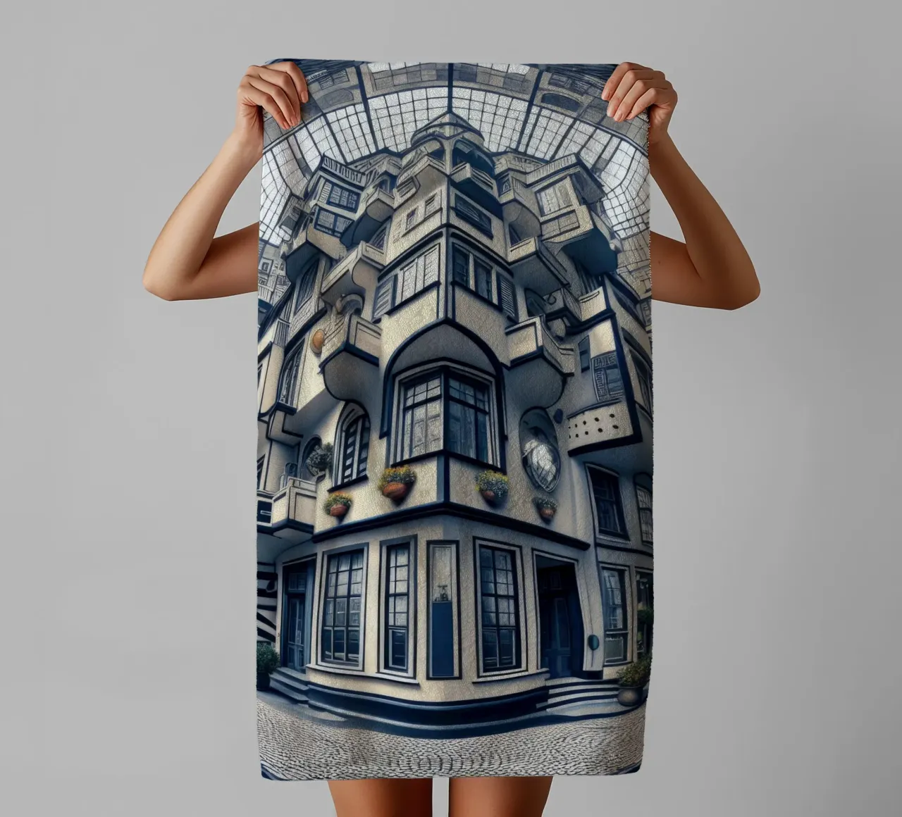 Sphere 006 - Futuristic Atrium With Geometric Architecture Handtuch von Spheres