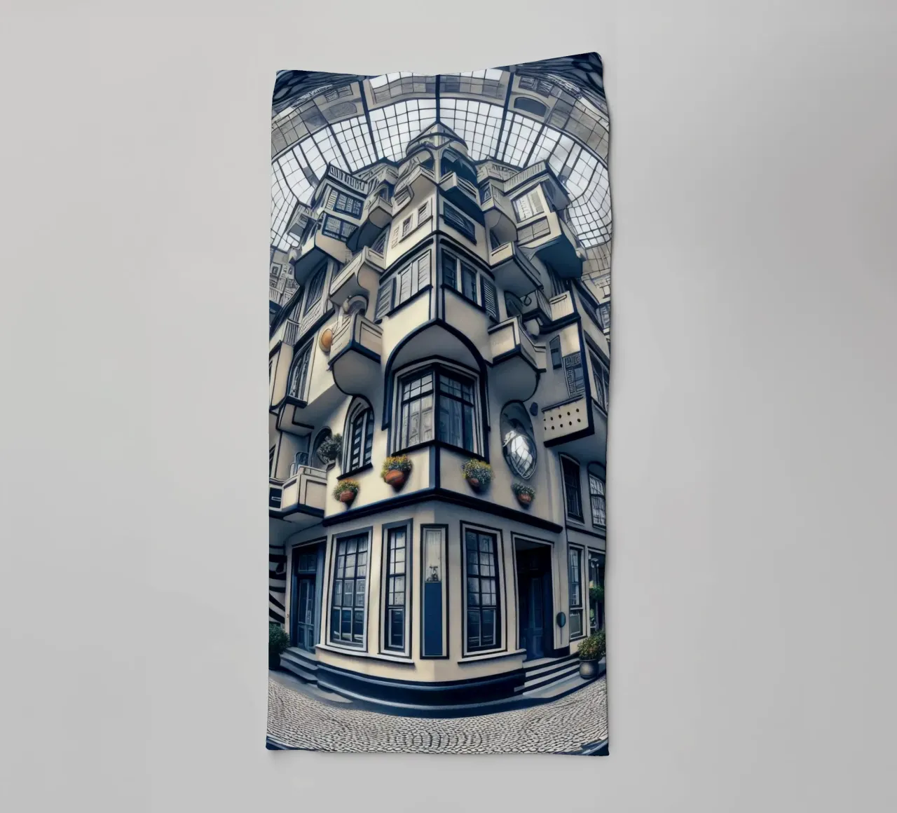 Sphere 006 - Futuristic Atrium With Geometric Architecture Handtuch von Spheres