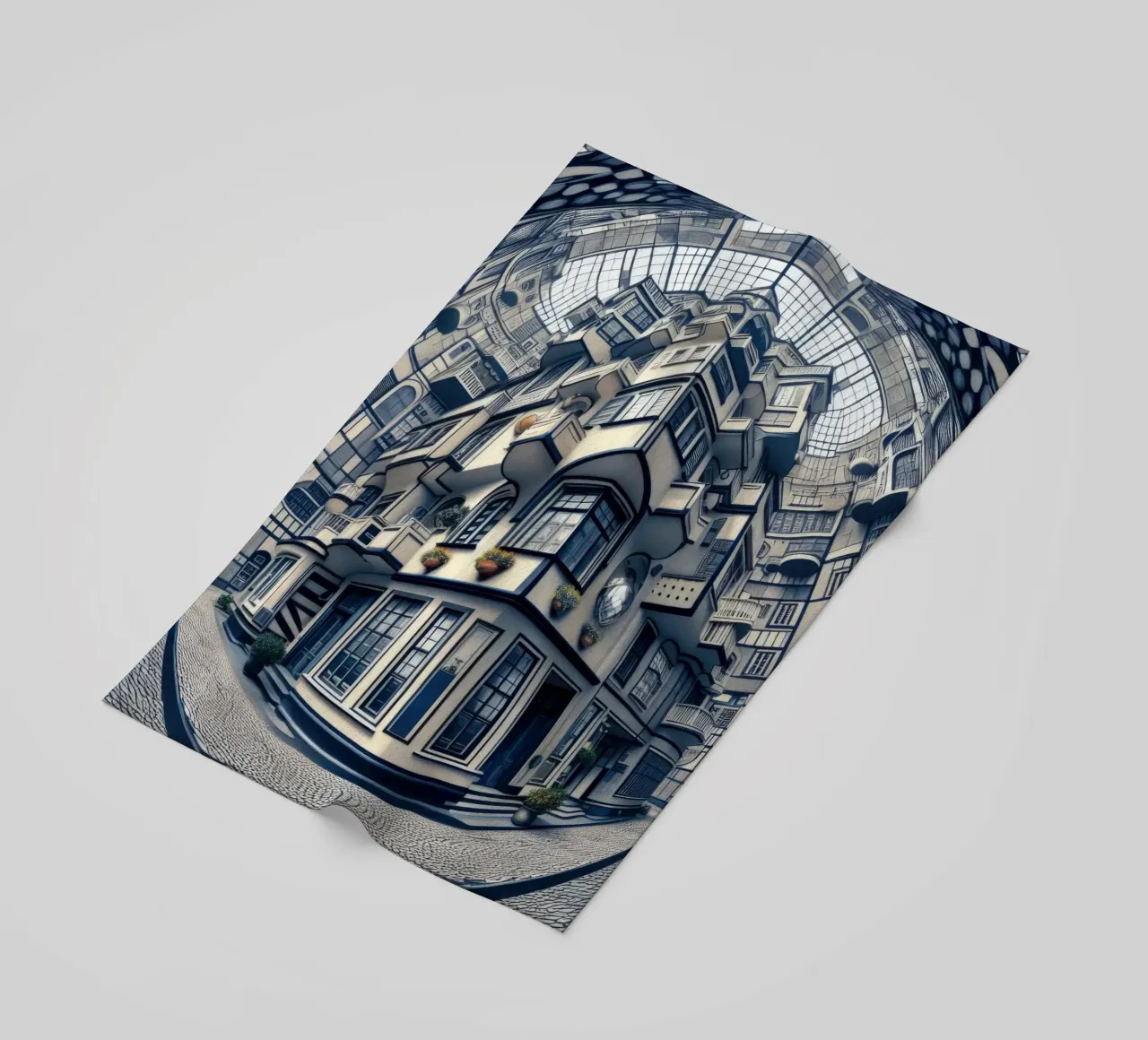 Sphere 006 - Futuristic Atrium With Geometric Architecture Strandtuch von Spheres