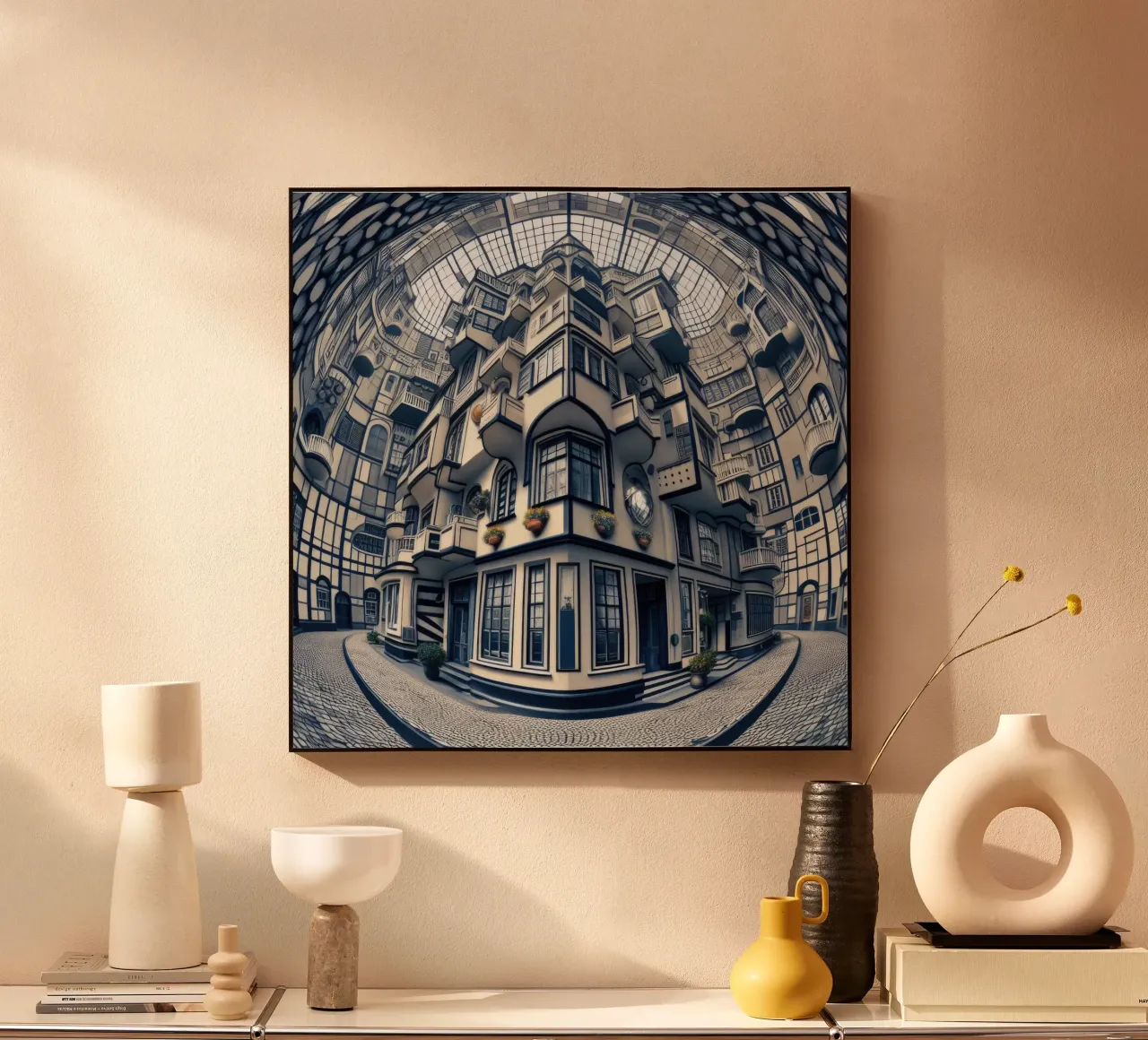 Sphere 006 - Futuristic Atrium With Geometric Architecture alluminio dibond da Spheres