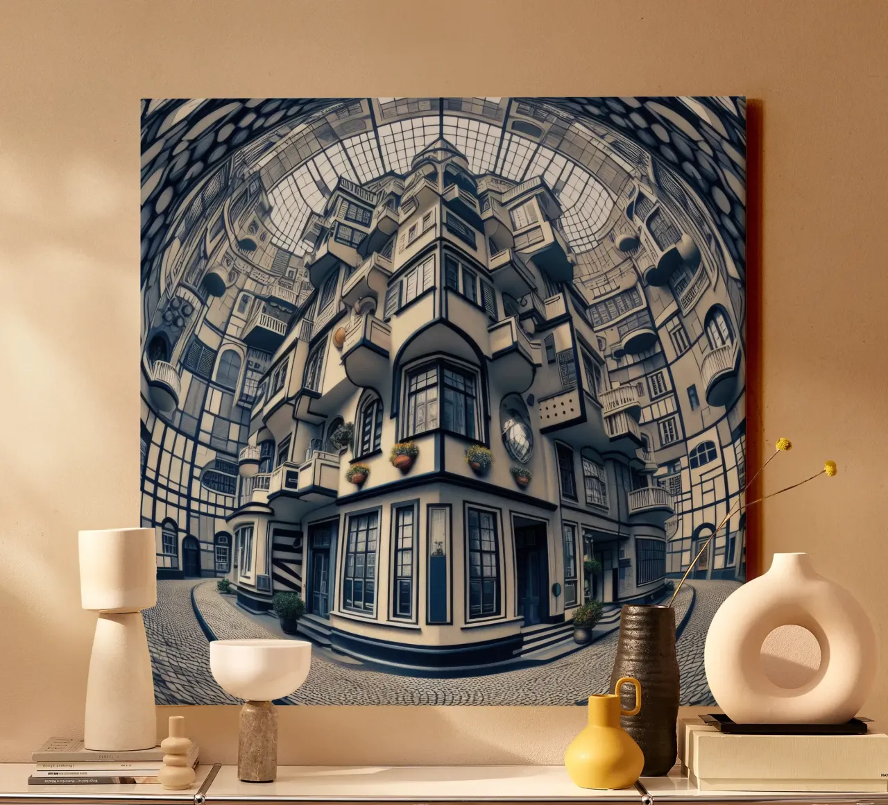 Sphere 006 - Futuristic Atrium With Geometric Architecture tela da Spheres