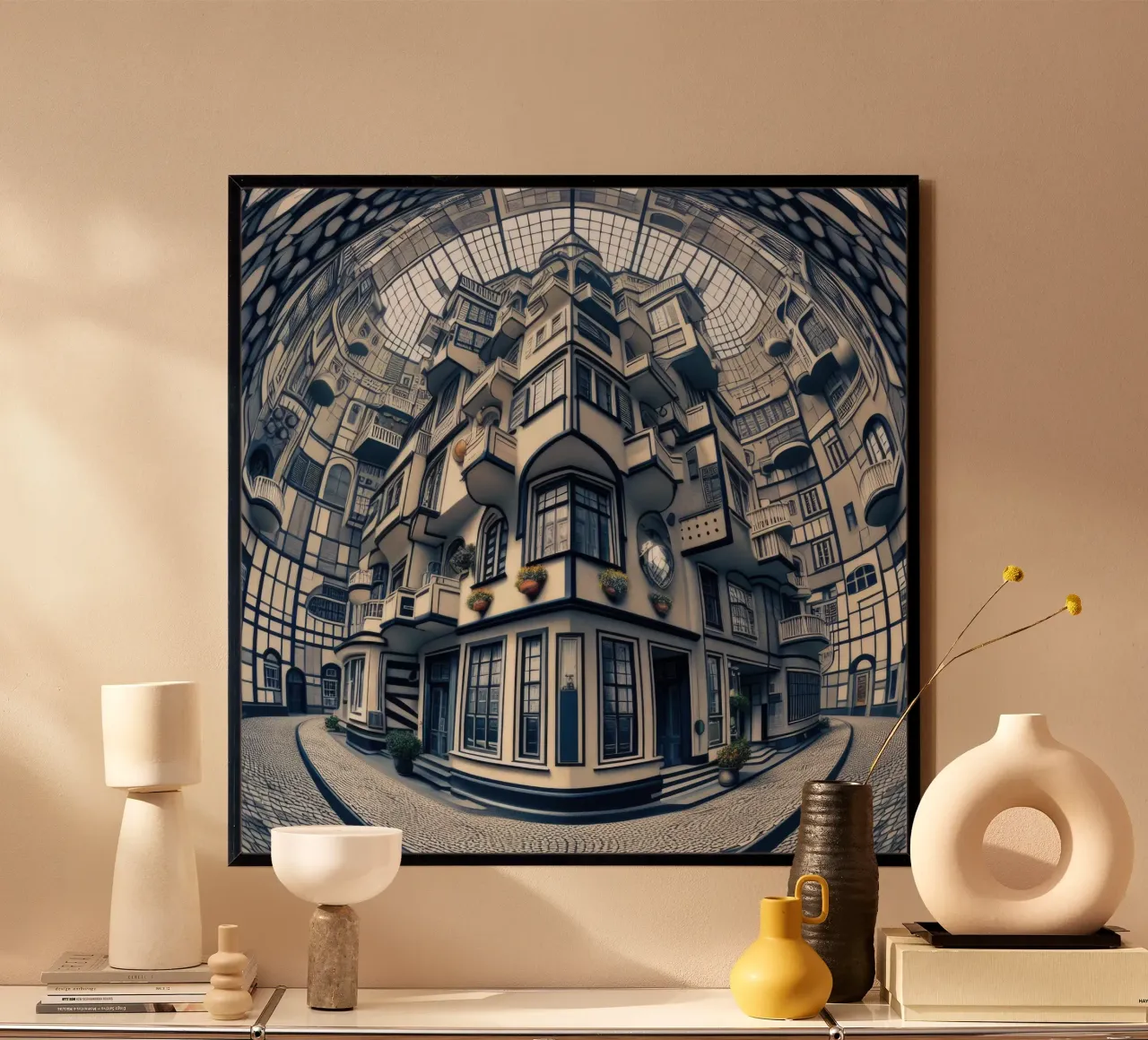 Sphere 006 - Futuristic Atrium With Geometric Architecture Hahnemühle von Spheres
