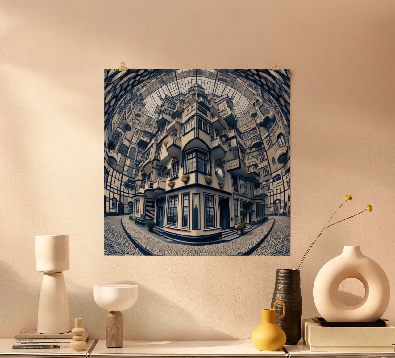Sphere 006 - Futuristic Atrium With Geometric Architecture Poster von Spheres