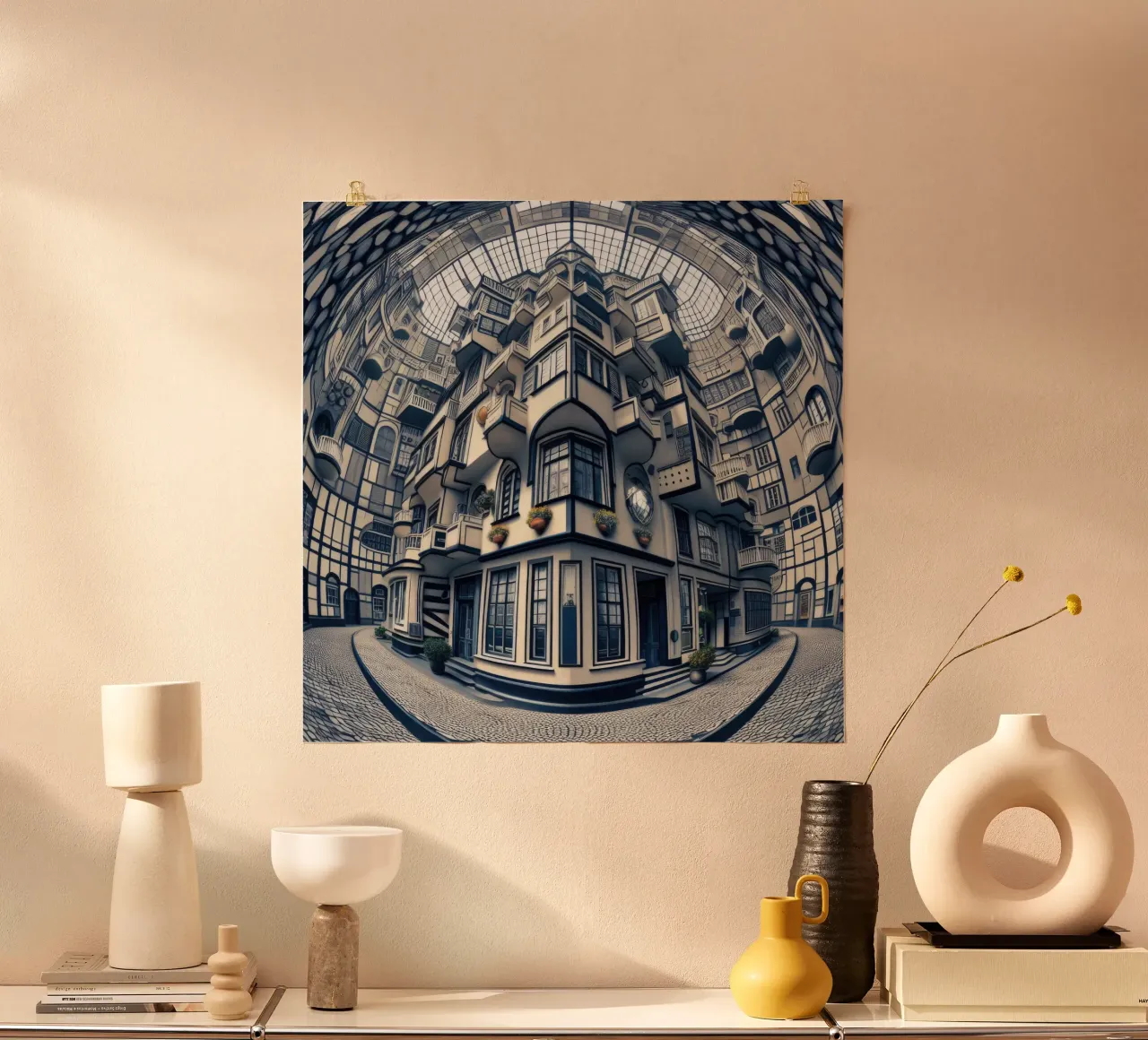 Sphere 006 - Futuristic Atrium With Geometric Architecture carta hahnemühle da Spheres