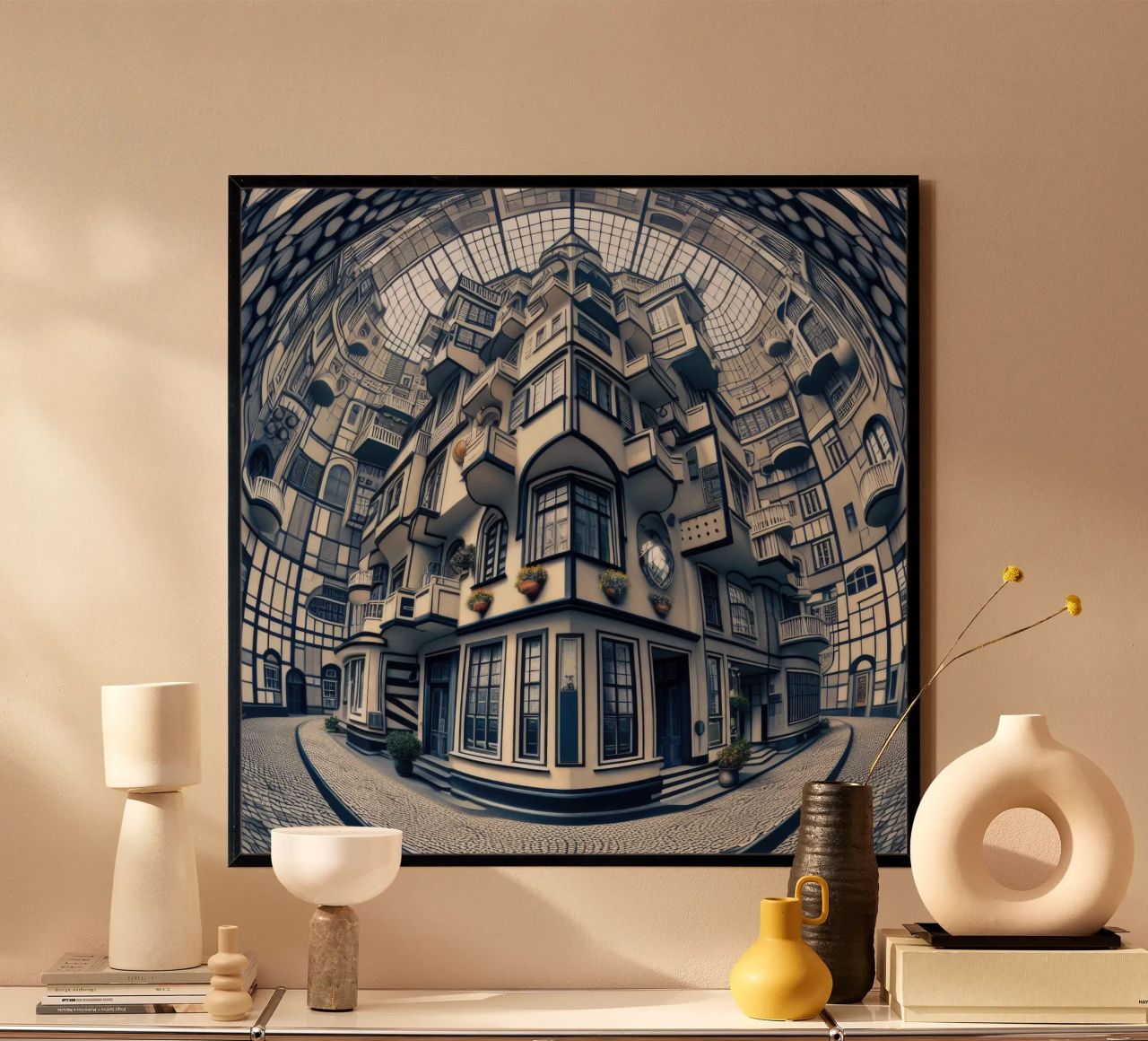 Sphere 006 - Futuristic Atrium With Geometric Architecture Poster von Spheres