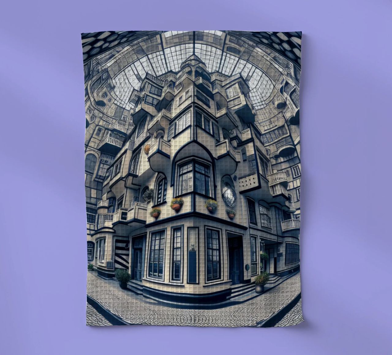 Sphere 006 - Futuristic Atrium With Geometric Architecture Geschirrtuch von Spheres