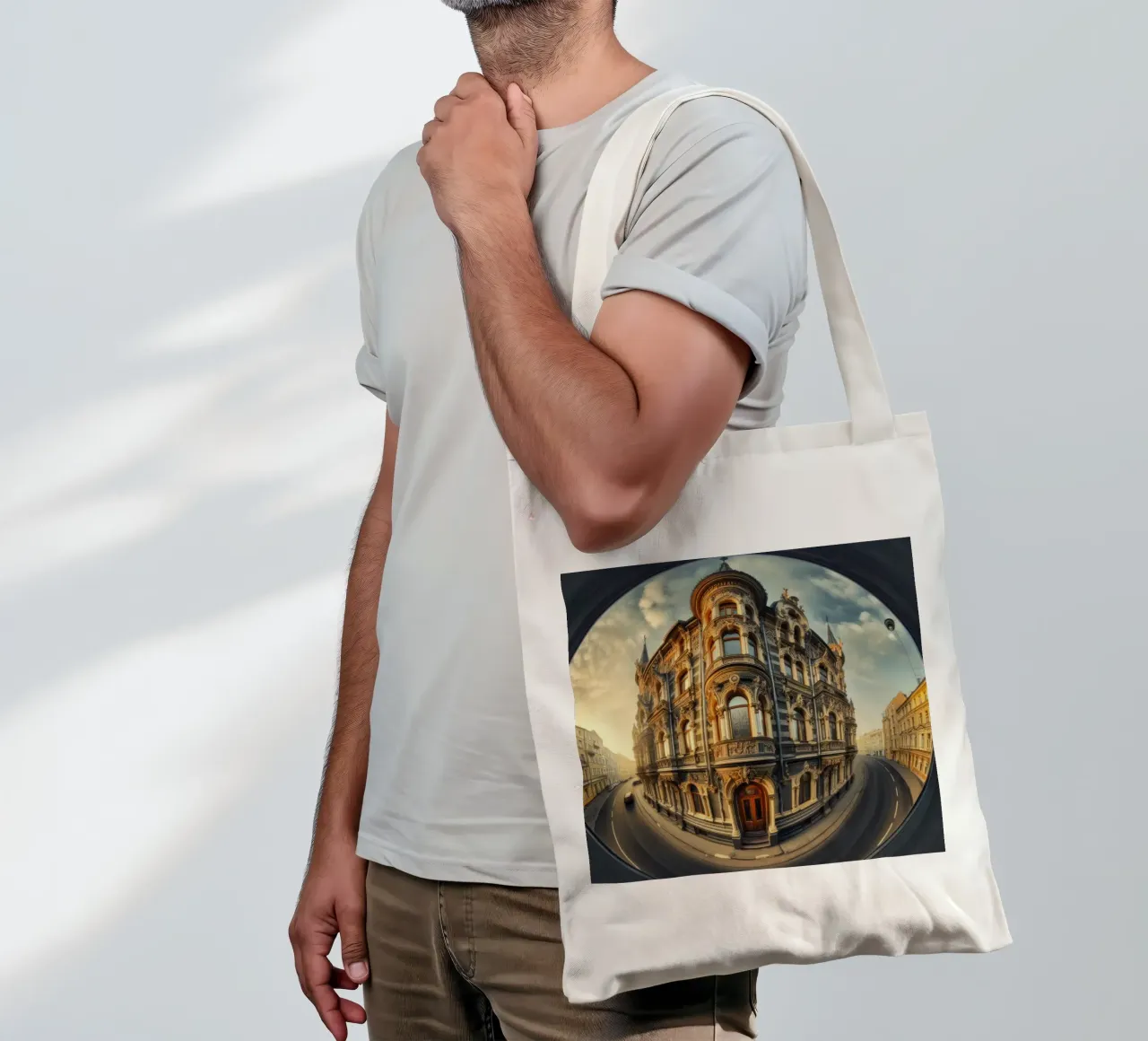Sphere 005 - Historic Baroque-Style Building borsa in juta da Spheres