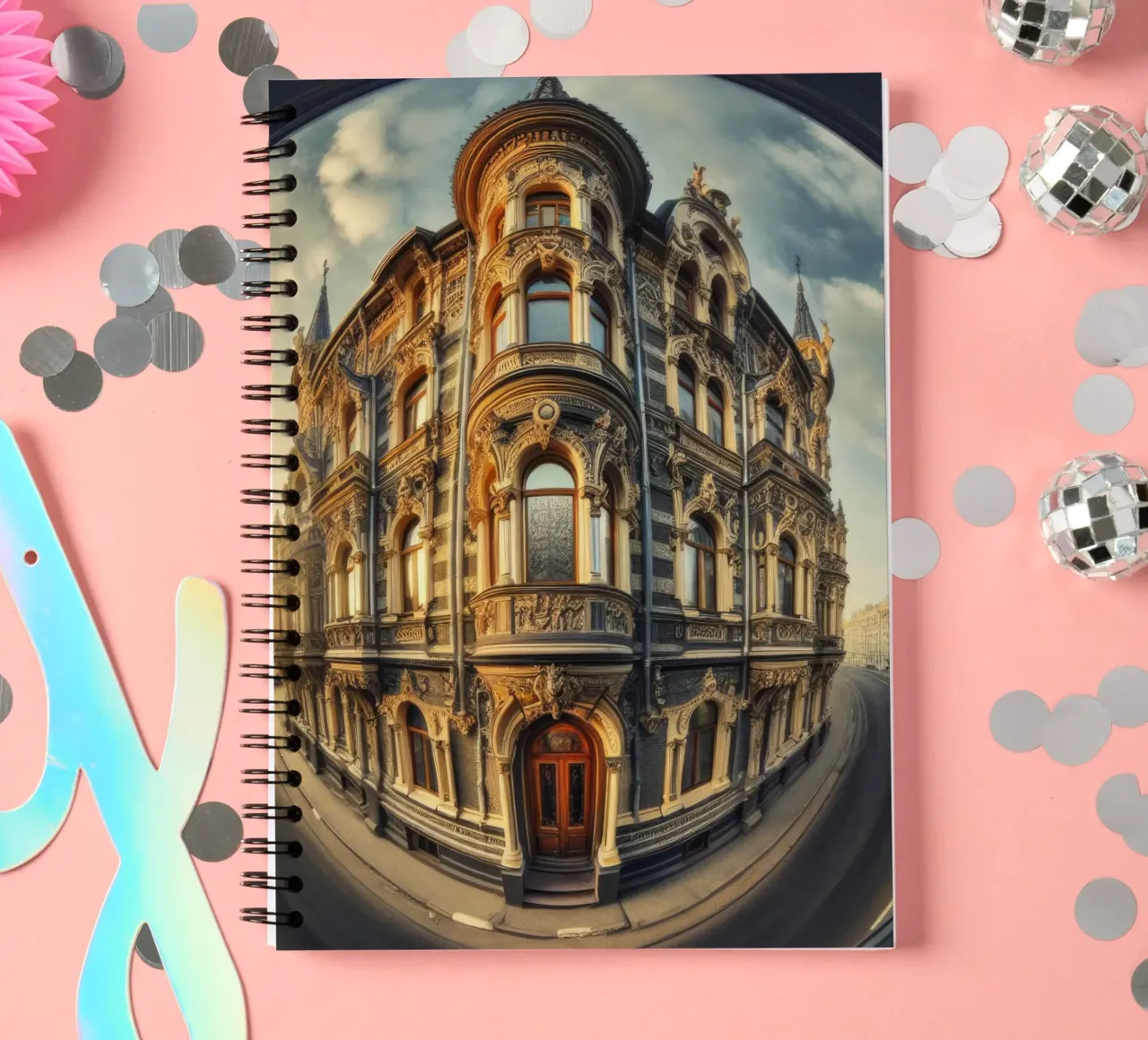 Sphere 005 - Historic Baroque-Style Building spiral notebook by Spheres