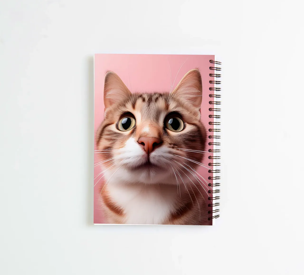 Adorable Cat Close-Up | Quirky Fisheye Animal Art Print spiral notebook by FlexiDesignsByK
