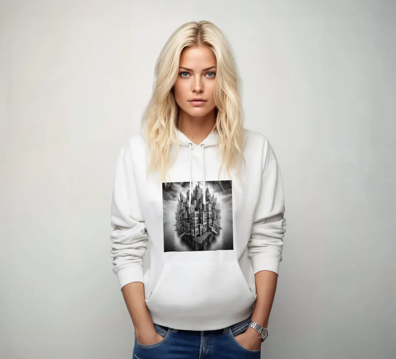 Sphere 009 - Monochromatic Gothic Architecture hoodie van Spheres