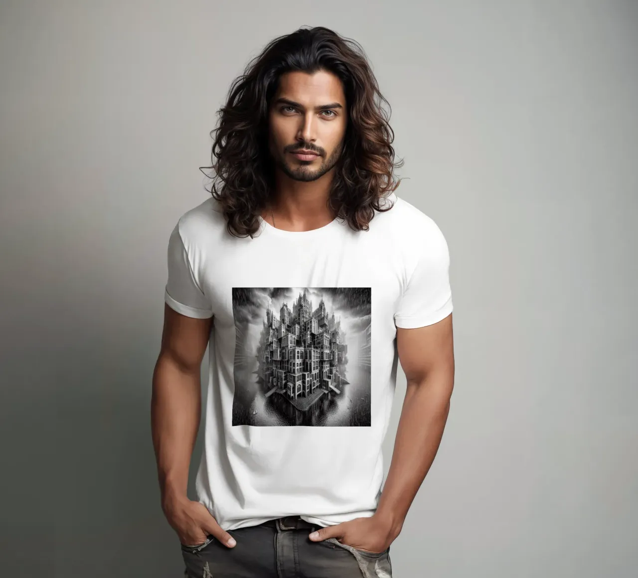 Sphere 009 - Monochromatic Gothic Architecture t-shirt da Spheres