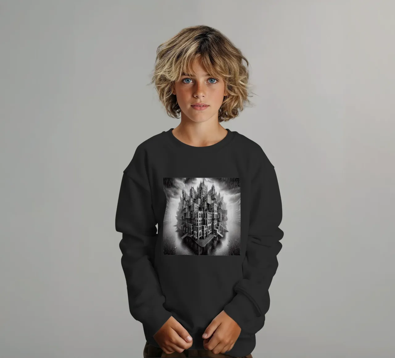 Sphere 009 - Monochromatic Gothic Architecture felpa bambino da Spheres