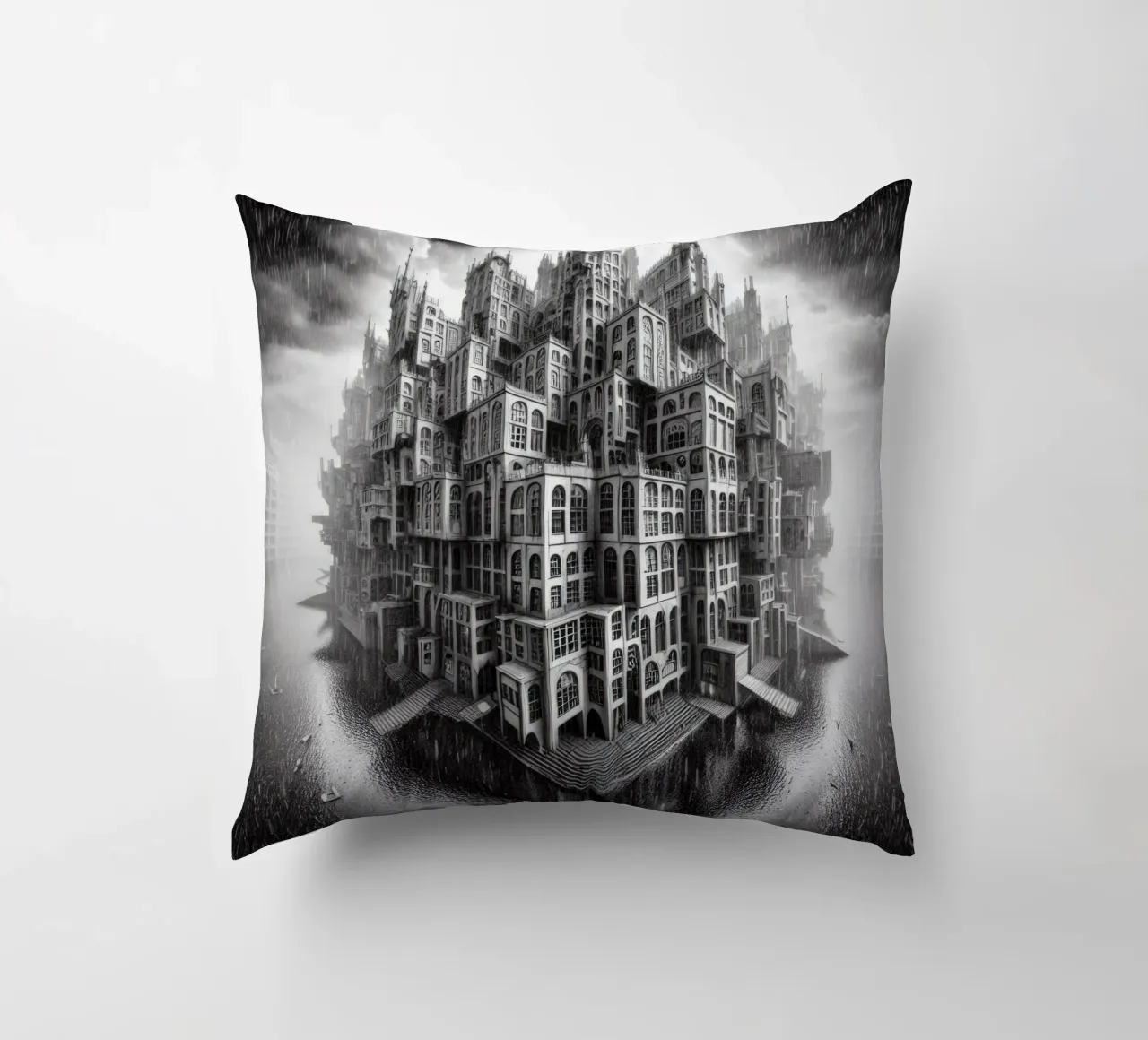 Sphere 009 - Monochromatic Gothic Architecture cuscino da Spheres