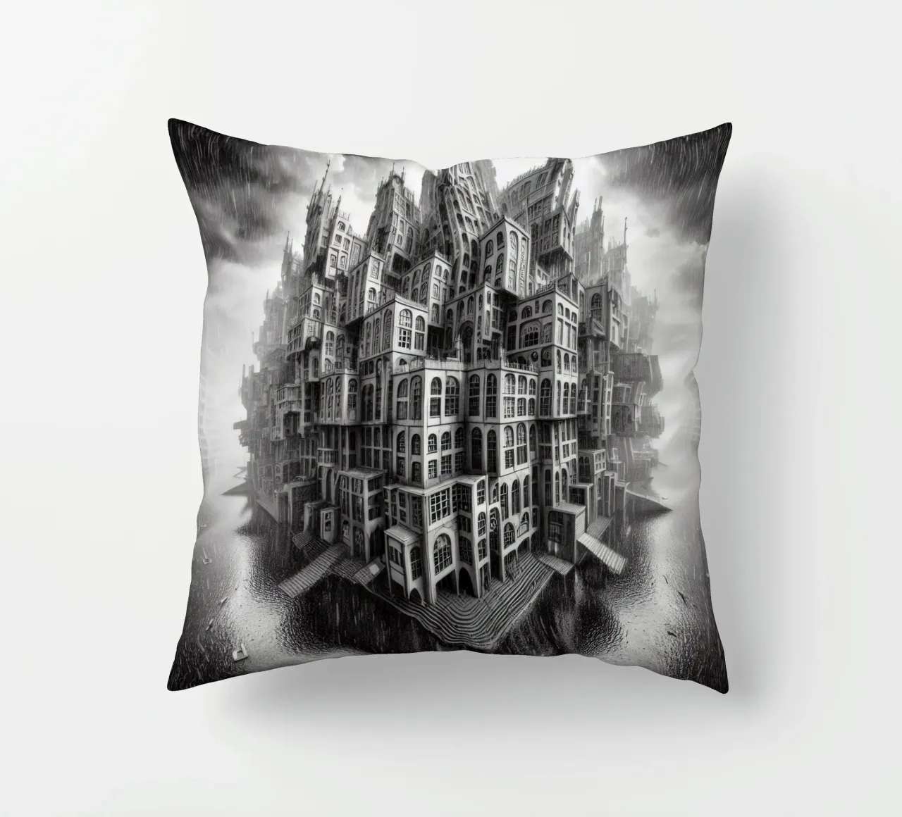 Sphere 009 - Monochromatic Gothic Architecture cuscino da Spheres