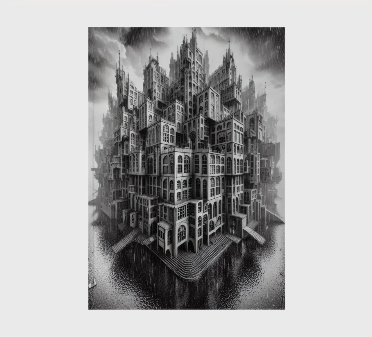 Sphere 009 - Monochromatic Gothic Architecture notebook by Spheres