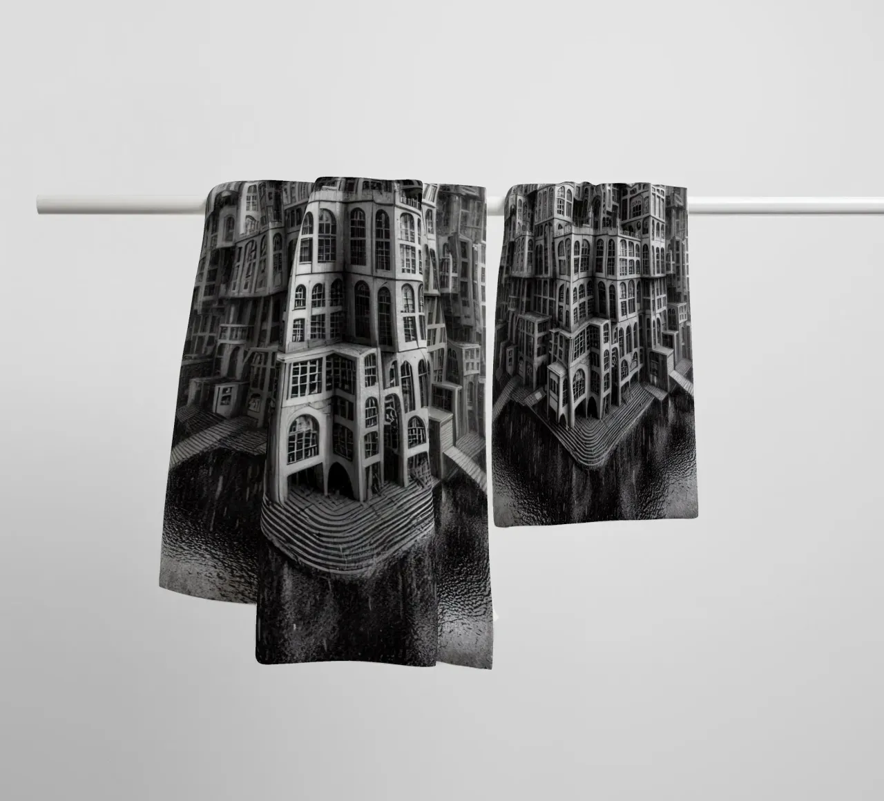 Sphere 009 - Monochromatic Gothic Architecture asciugamano da bagno da Spheres