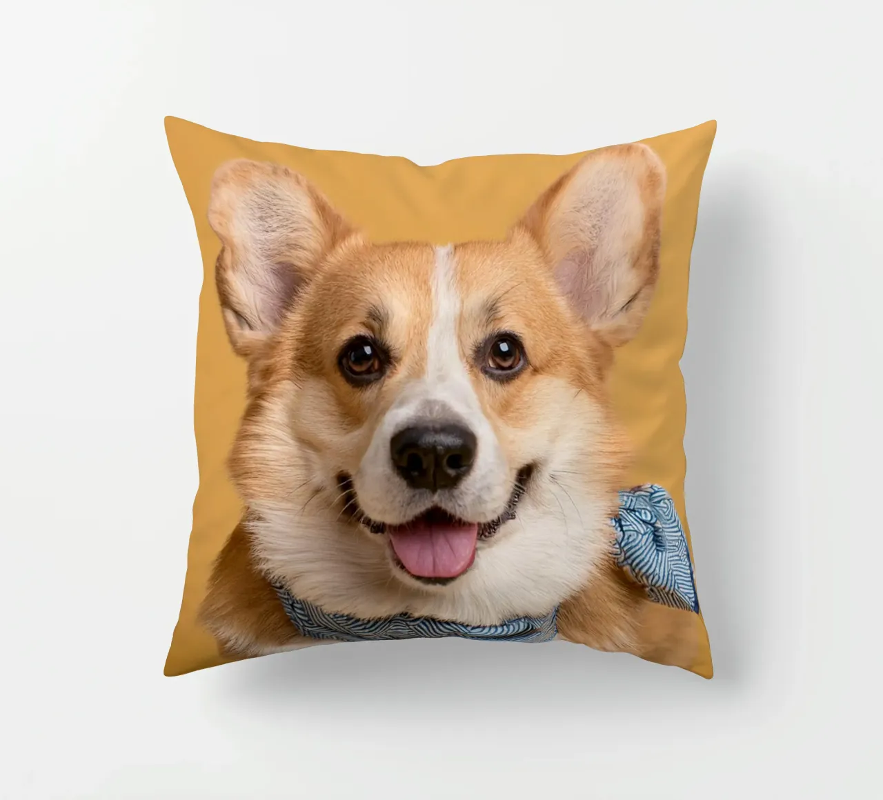Smiling Corgi in Blue Bandana | Adorable Dog Wall Art decorative cushion by FlexiDesignsByK
