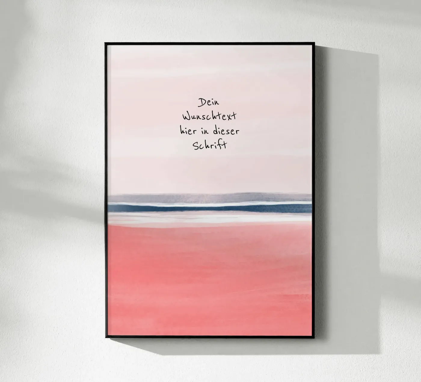 Wunschtext auf beige rot abstrakt plexiglass da BAINAI