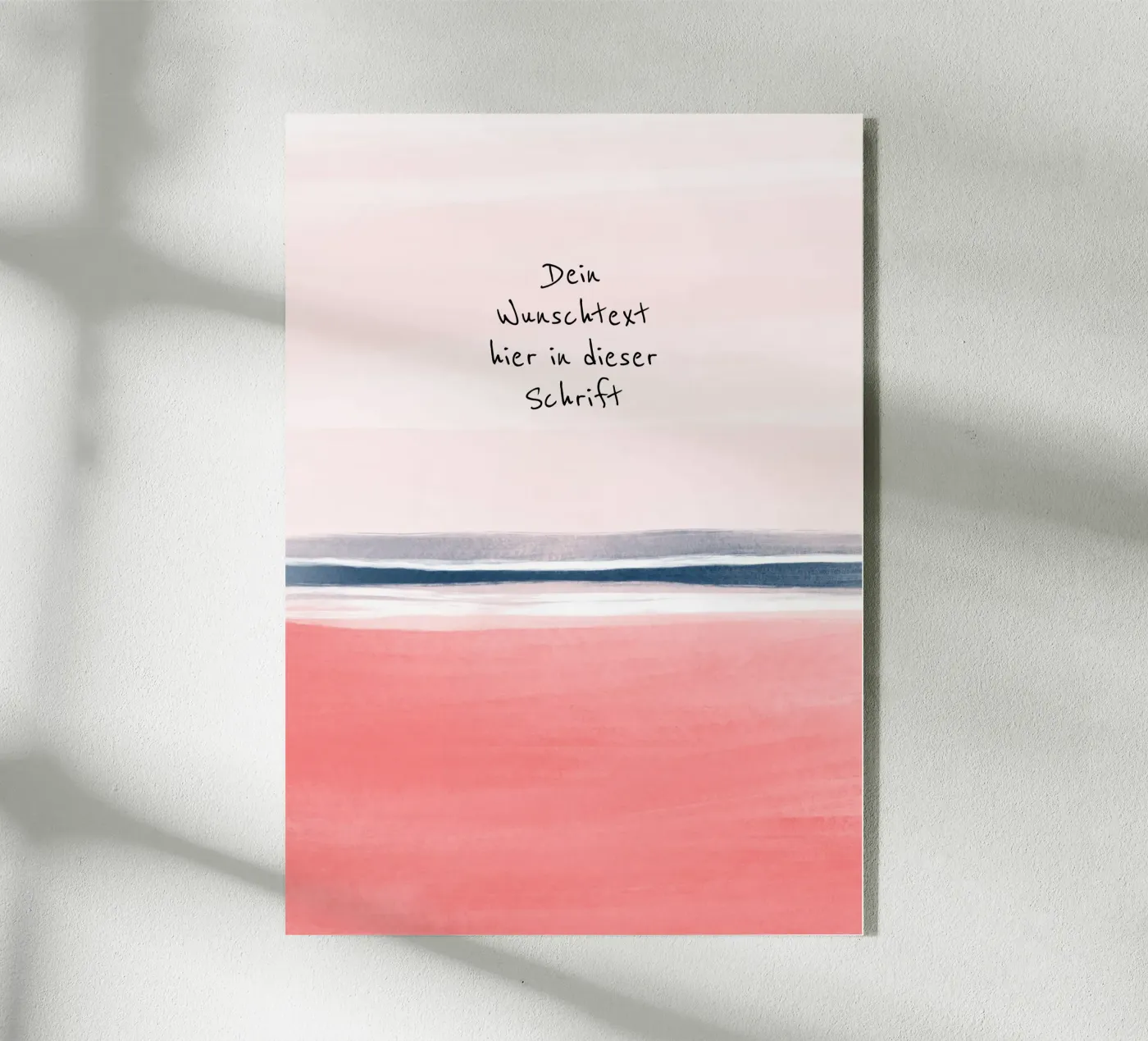 Wunschtext auf beige rot abstrakt plexiglass da BAINAI