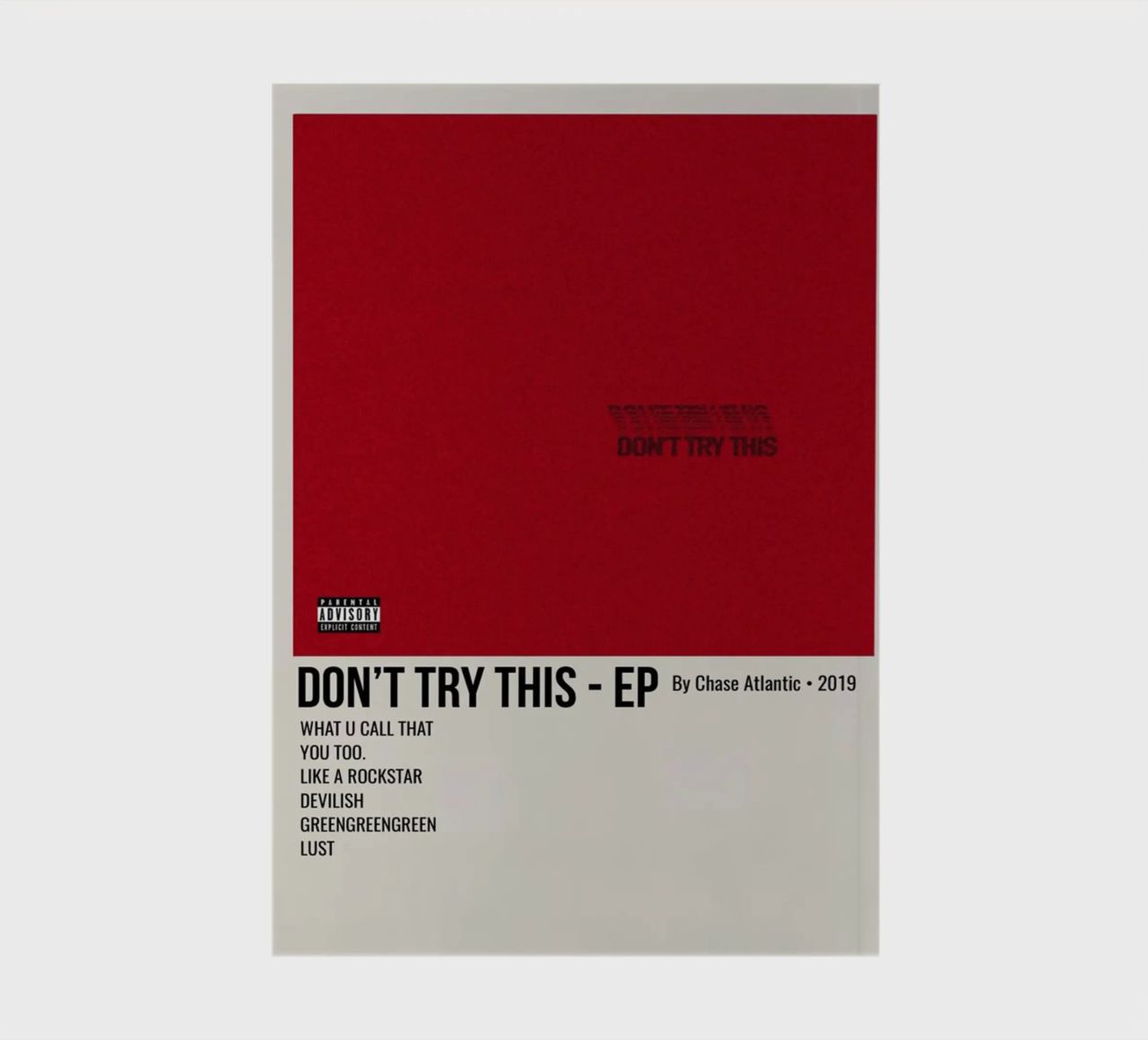 DON'T TRY THIS - EP By Chase Atlantic - 2019 diario da SoundStudio