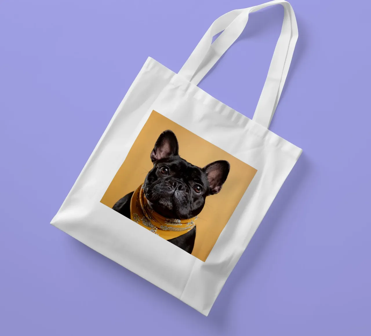 Chien d'arrêt à la mode dans un bandana jaune | Art canin moderne tote bag de FlexiDesignsByK