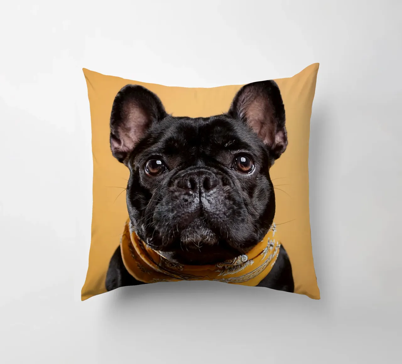 Chien d'arrêt à la mode dans un bandana jaune | Art canin moderne coussin de FlexiDesignsByK