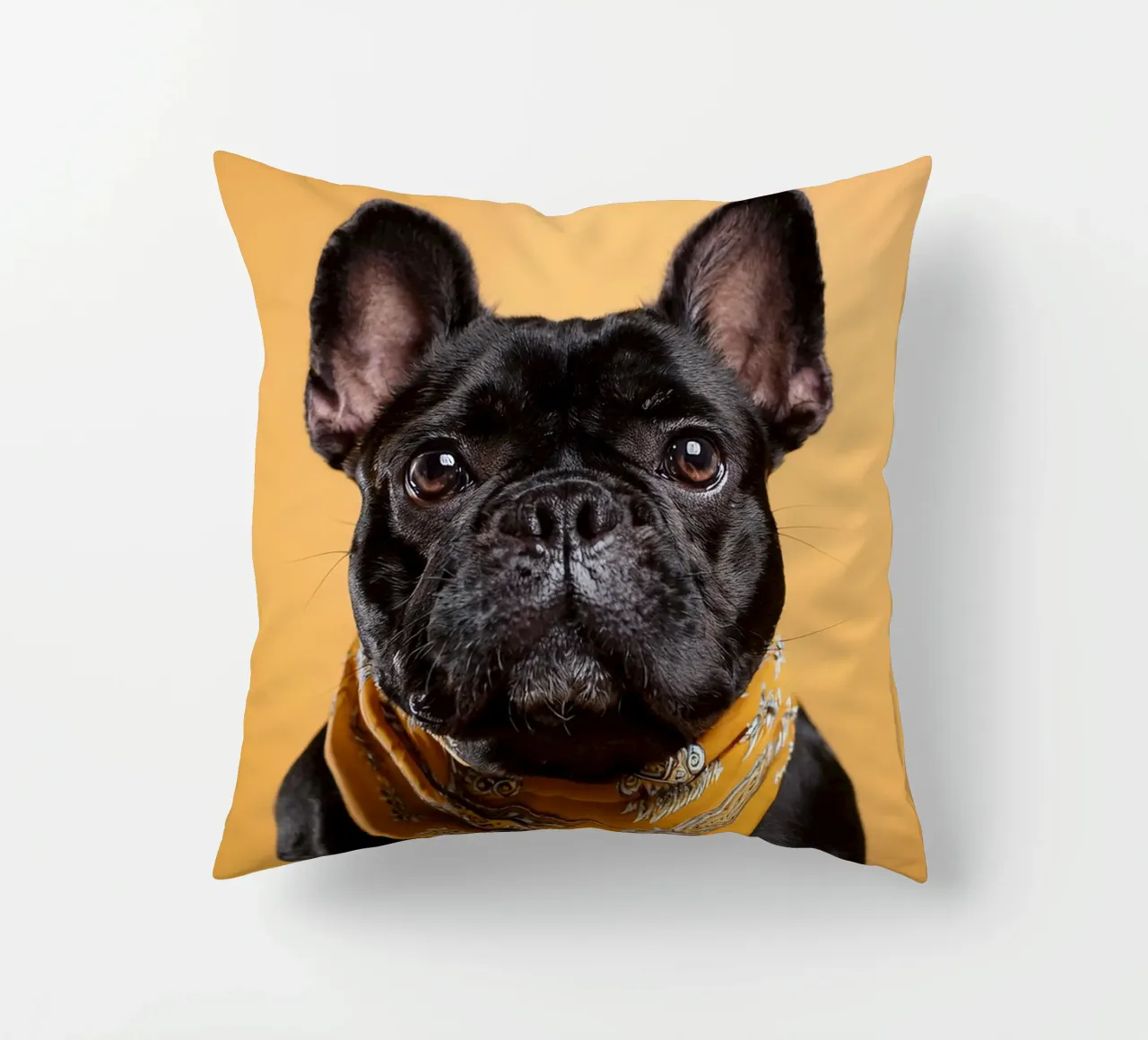 Chien d'arrêt à la mode dans un bandana jaune | Art canin moderne coussin de FlexiDesignsByK