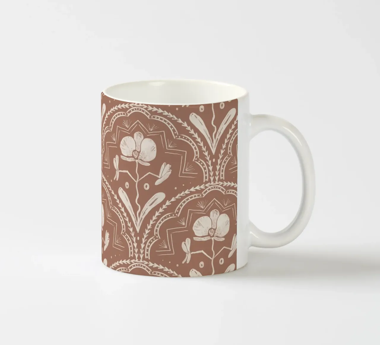 Orchid Tiles - Mocha Mousse tazza in ceramica da anisillustration