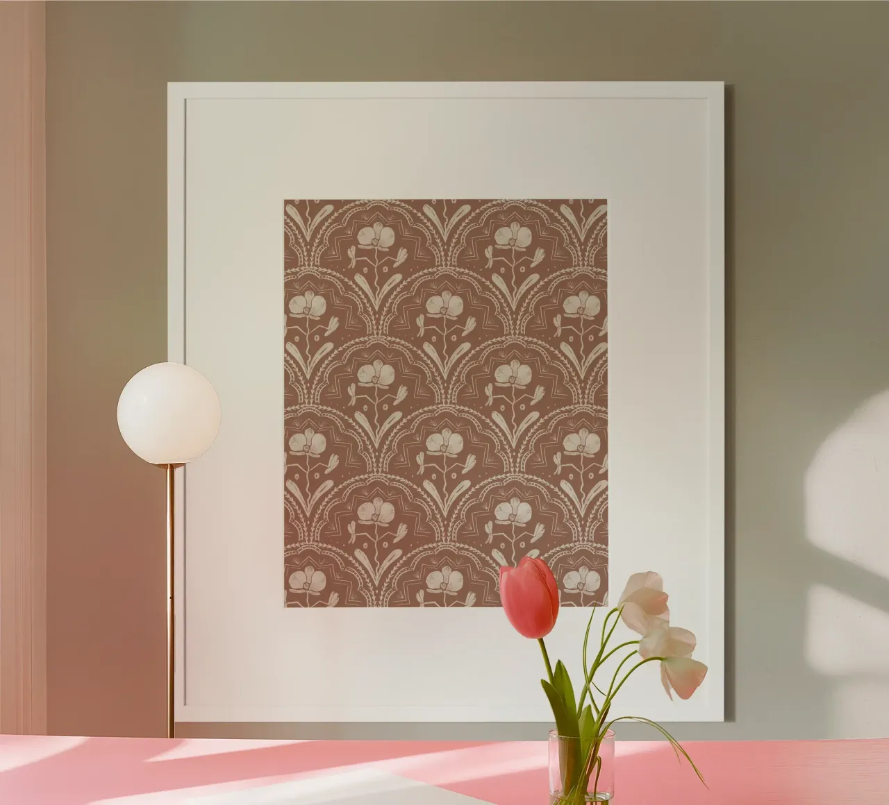 Orchid Tiles - Mocha Mousse carta hahnemühle da anisillustration