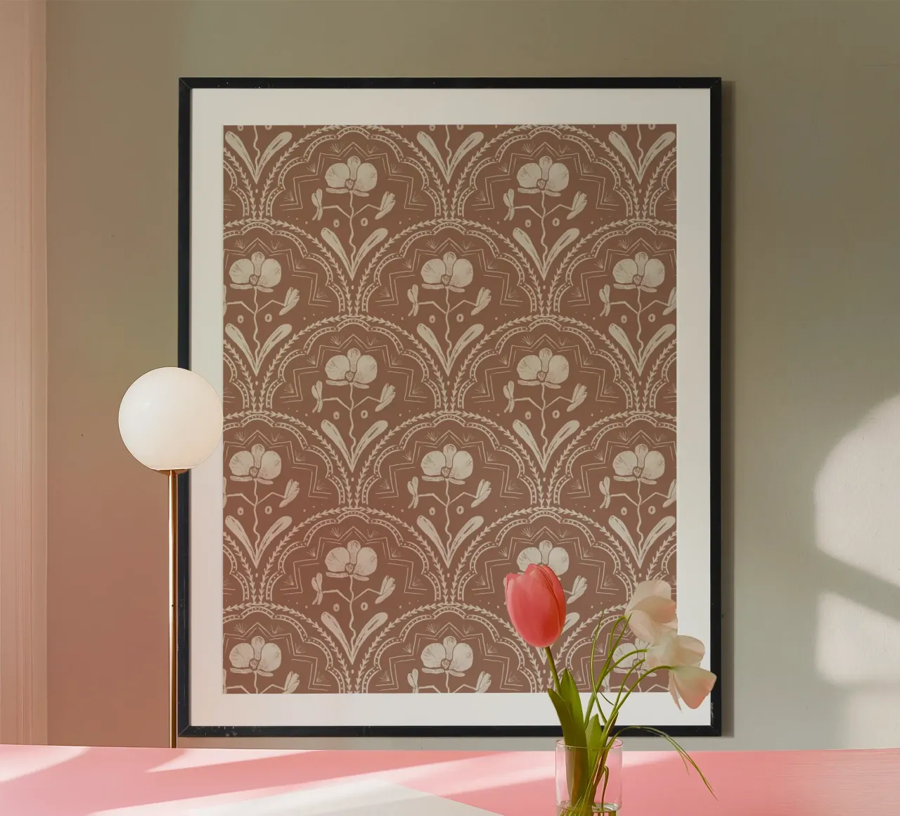 Orchid Tiles - Mocha Mousse carta hahnemühle da anisillustration