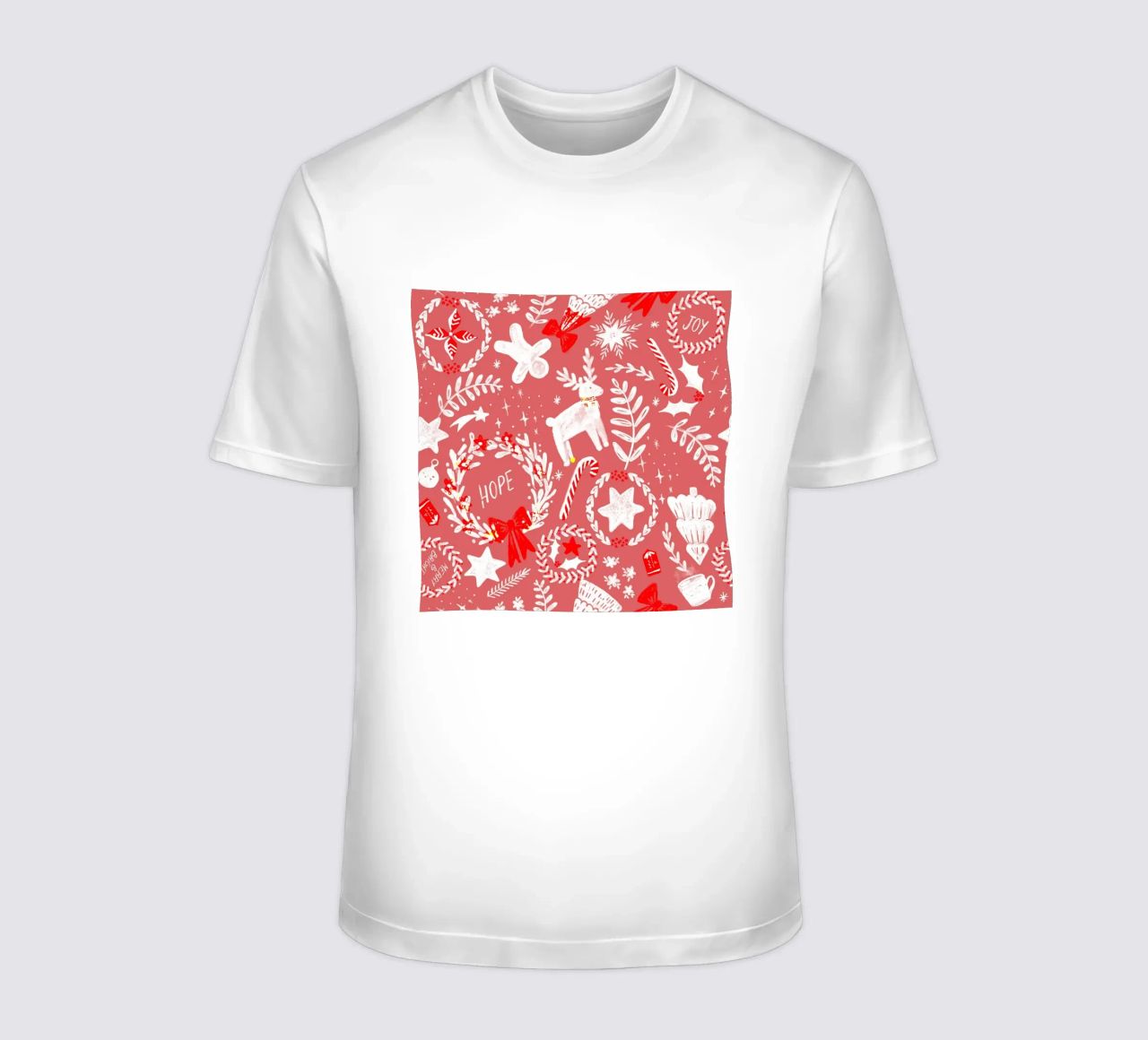 Magical Christmas Pattern in Red t-shirt da anisillustration