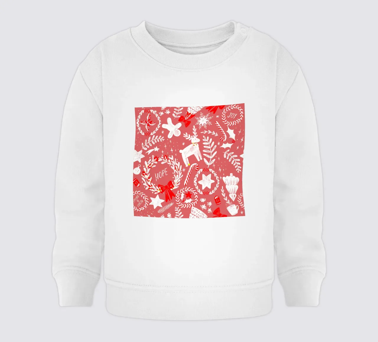 Magical Christmas Pattern in Red felpa neonato da anisillustration