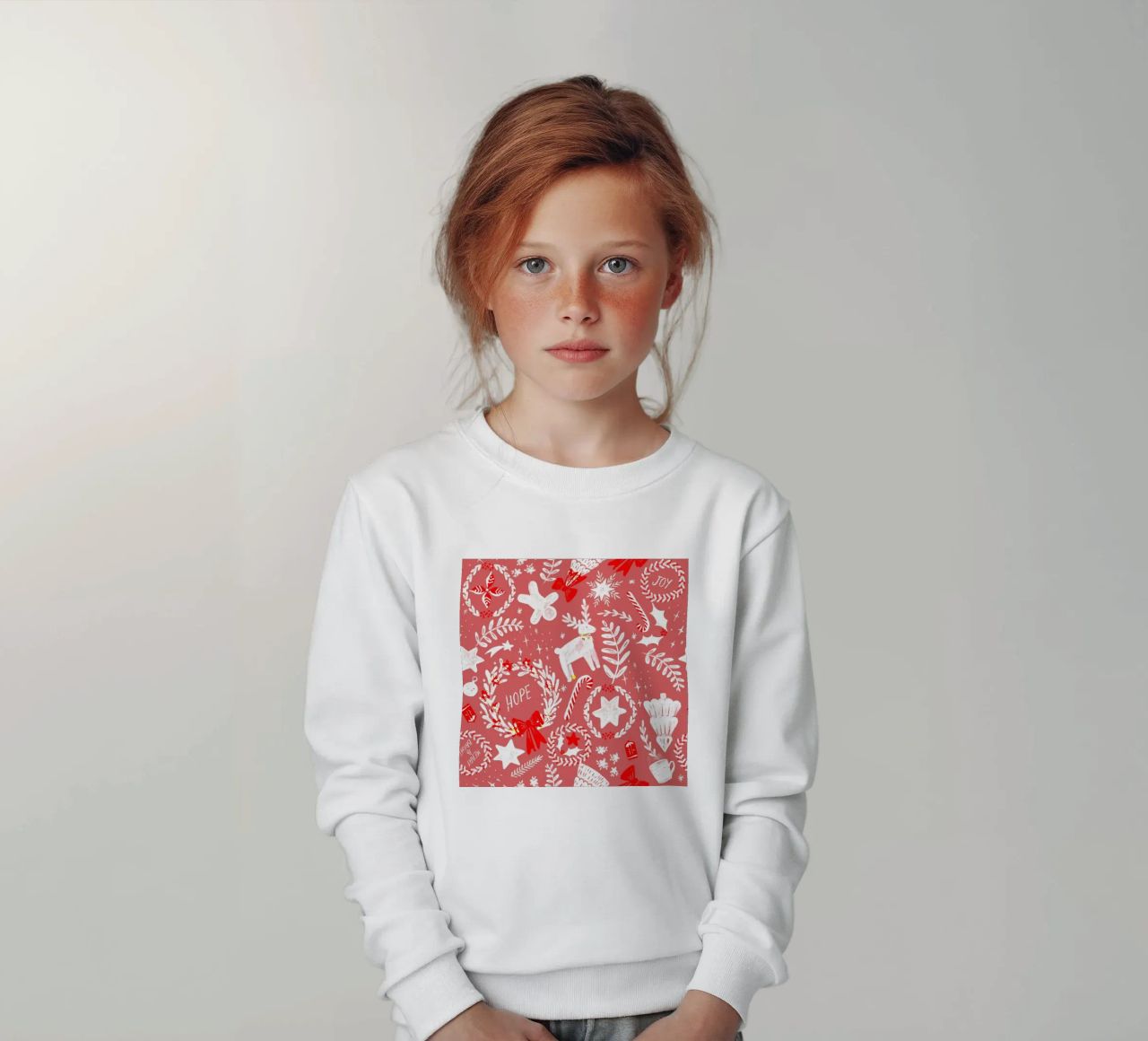 Magical Christmas Pattern in Red felpa bambino da anisillustration