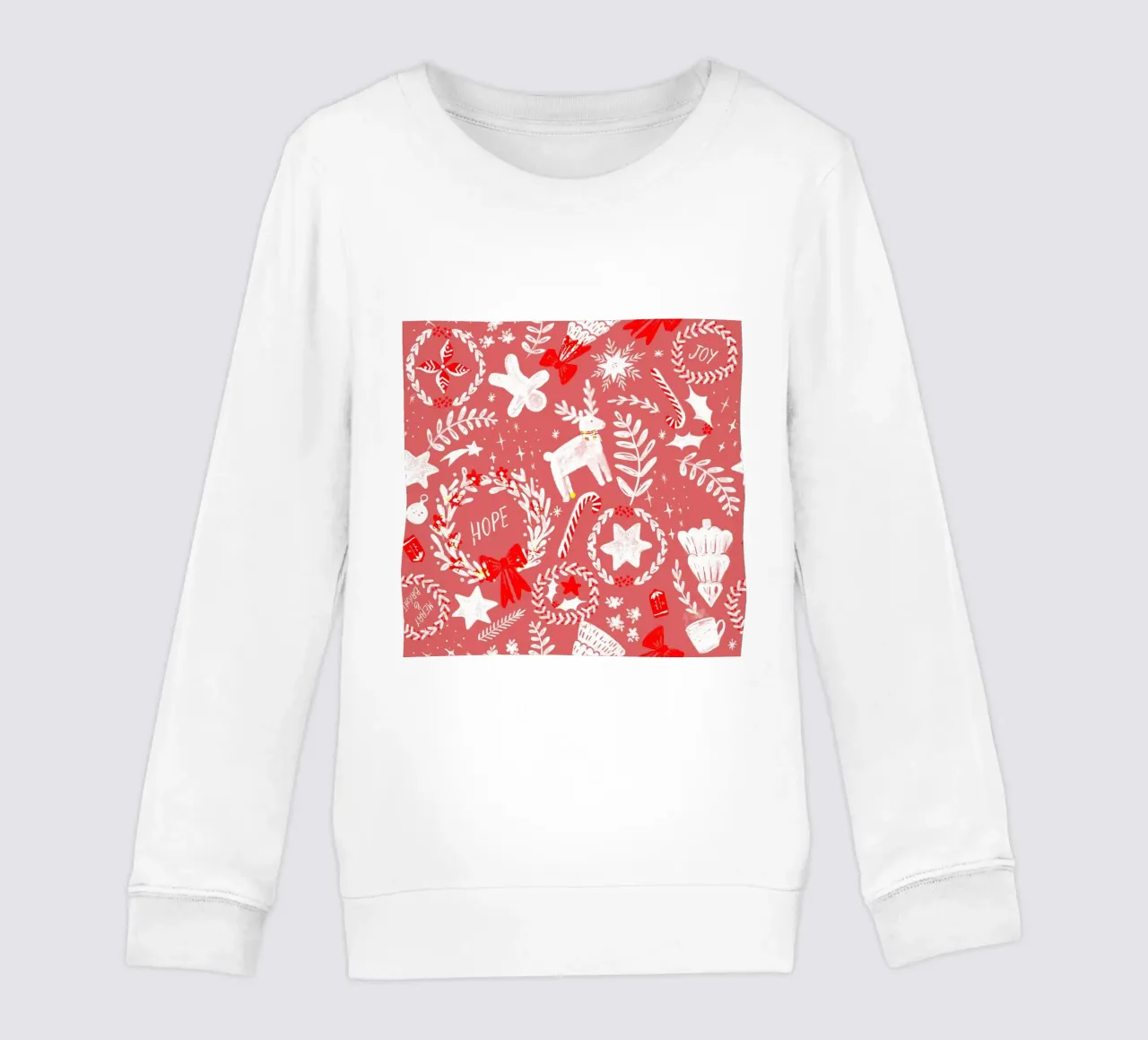 Magical Christmas Pattern in Red felpa bambino da anisillustration