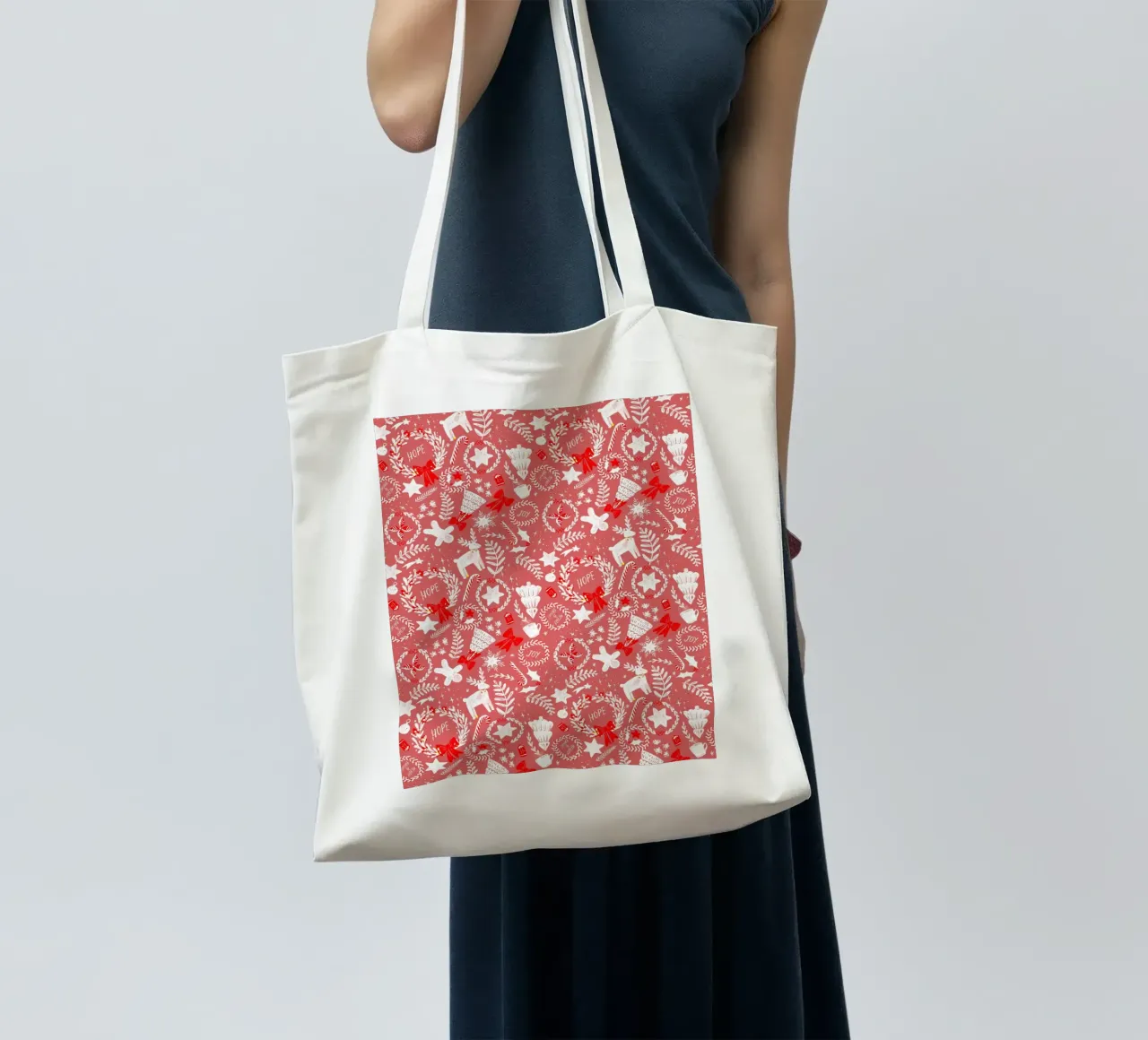 Magical Christmas Pattern in Red borsa in juta da anisillustration