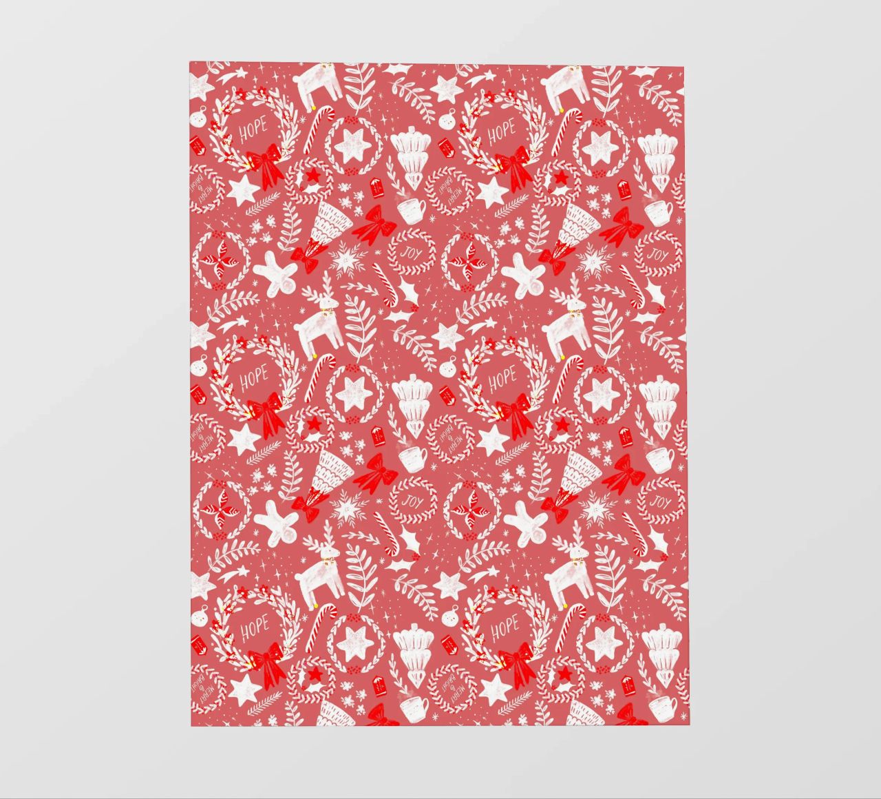Magical Christmas Pattern in Red pellicola backlit da anisillustration