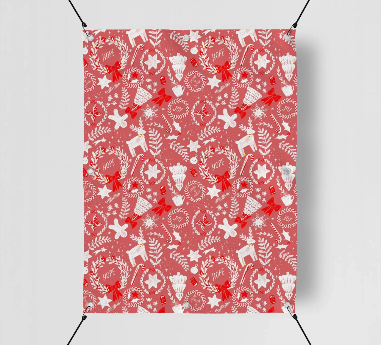 Magical Christmas Pattern in Red telo in pvc da anisillustration