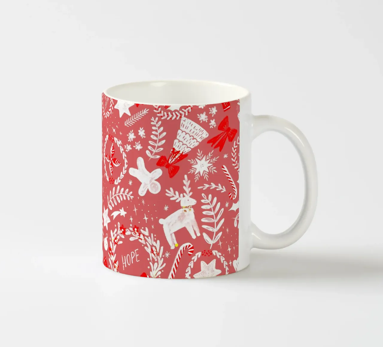 Magical Christmas Pattern in Red keramische mok van anisillustration