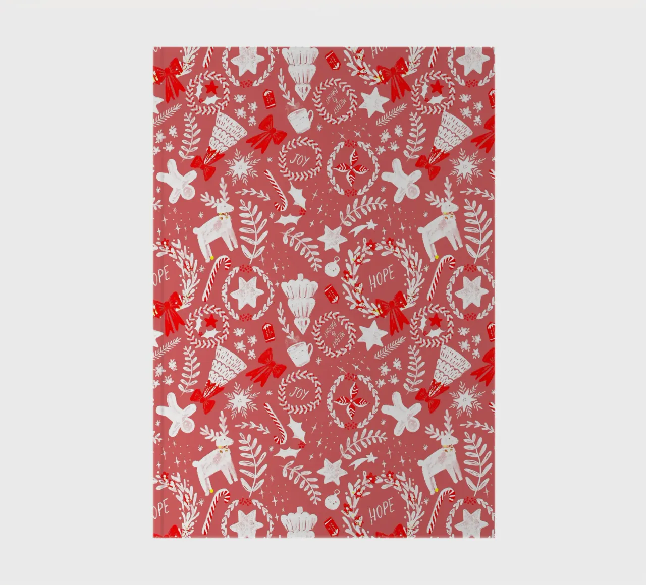 Magical Christmas Pattern in Red notebook by anisillustration