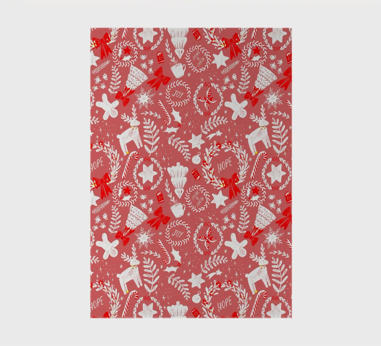 Magical Christmas Pattern in Red notebook by anisillustration