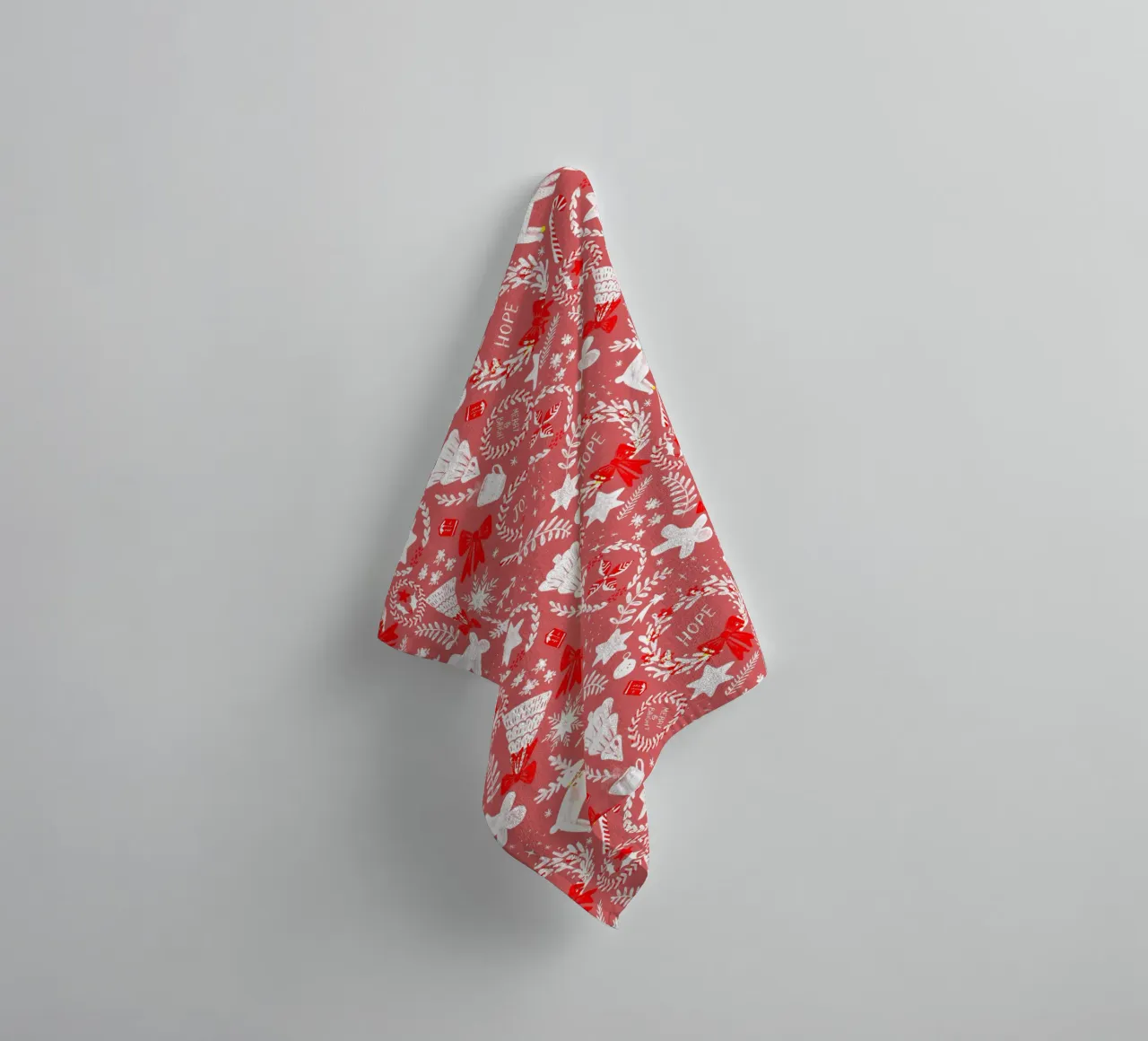 Magical Christmas Pattern in Red toalla de baño de anisillustration