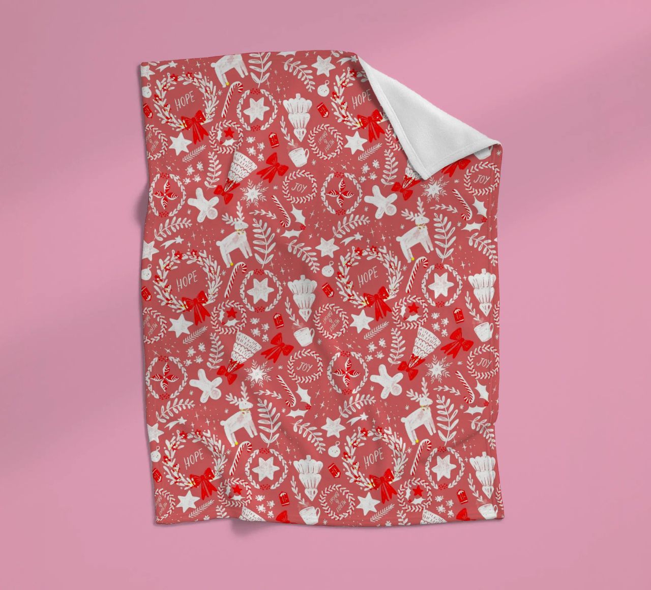 Magical Christmas Pattern in Red coperta in pile da anisillustration