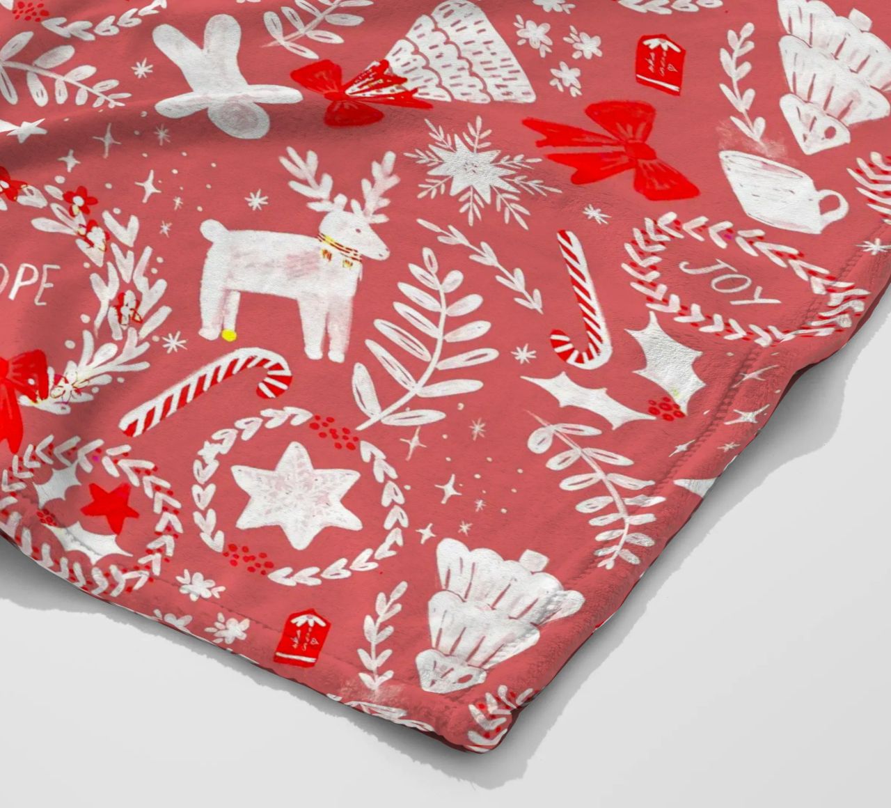 Magical Christmas Pattern in Red coperta in pile da anisillustration