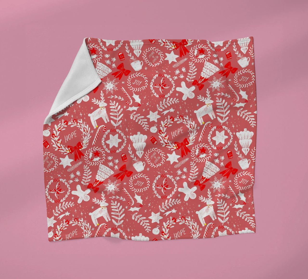 Magical Christmas Pattern in Red coperta in pile da anisillustration